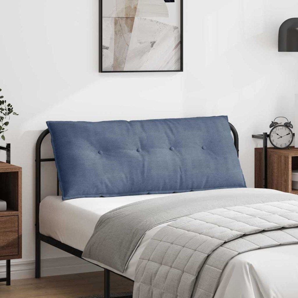 vidaXL Μαξιλάρι Πλάτης Μπλε 120 x 50 cm Υφασμάτινο Κορντουρά