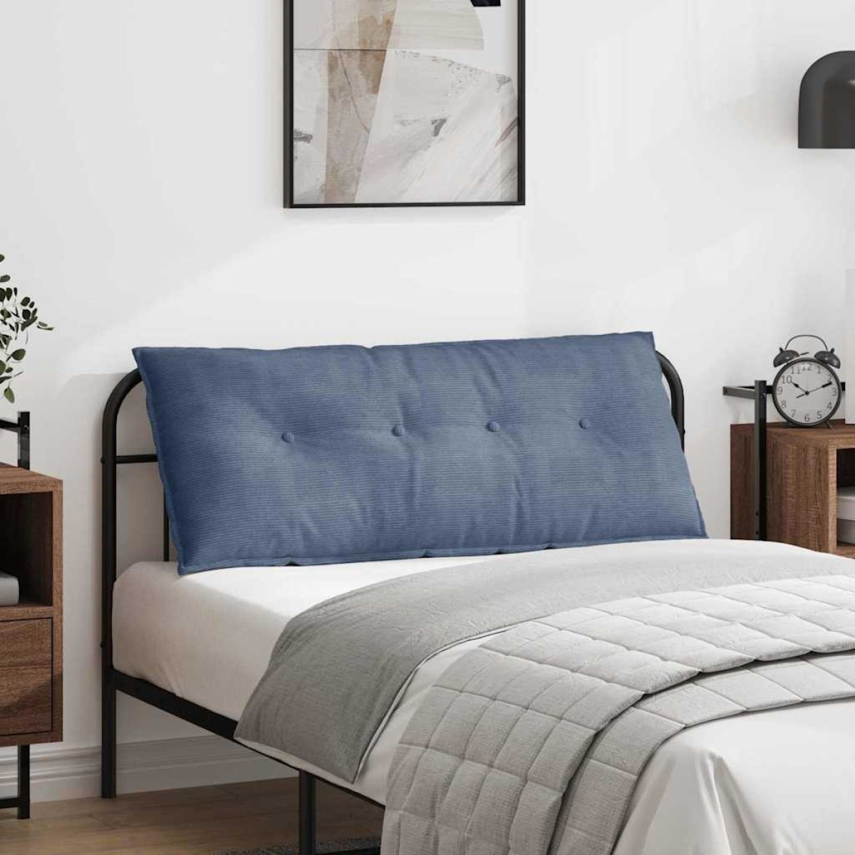 vidaXL Μαξιλάρι Πλάτης Μπλε 120 x 50 cm Υφασμάτινο Κορντουρά