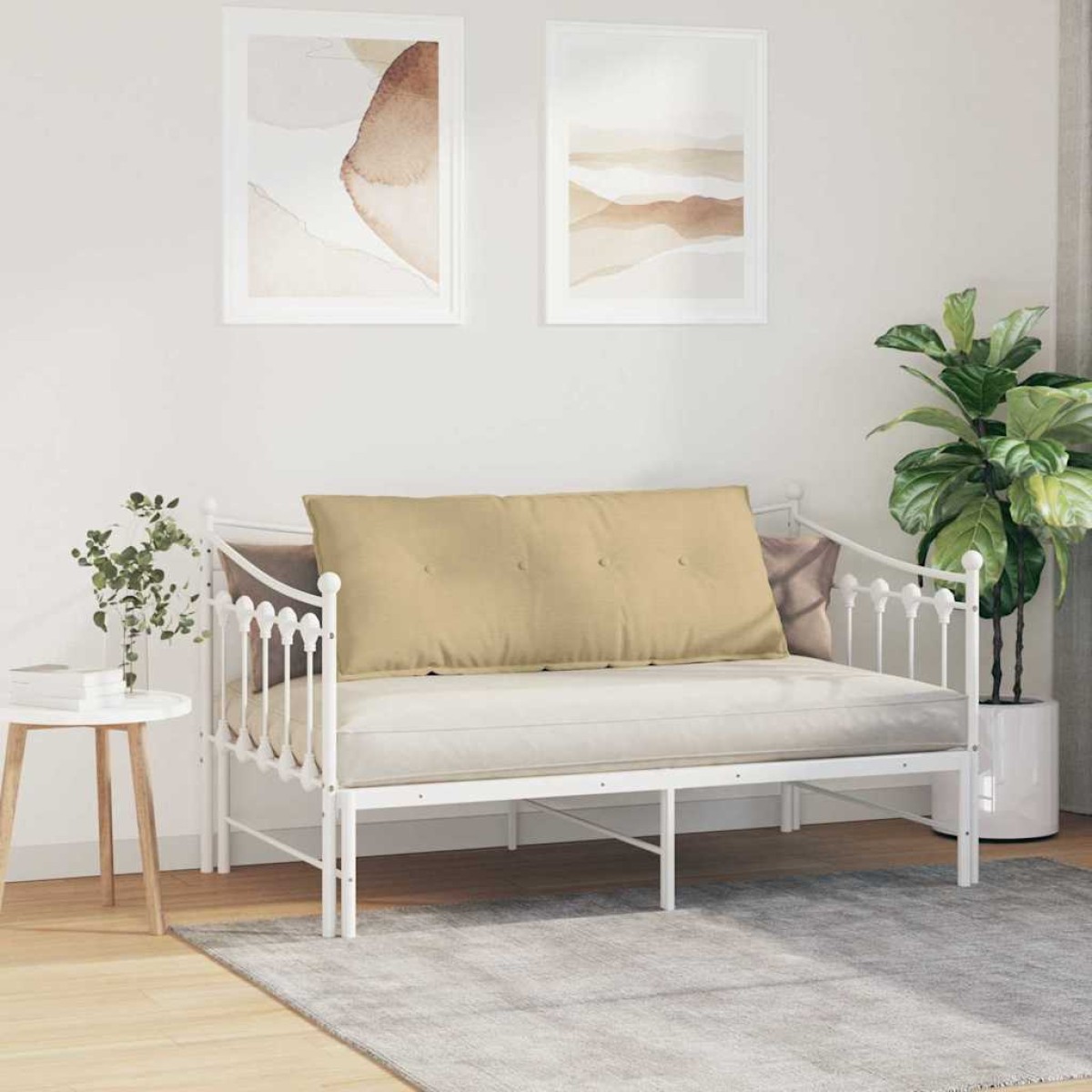 vidaXL Μαξιλάρι Πλάτης Γκρι Πράσινο 120 x 50 cm Υφασμάτινο Κορντουρά