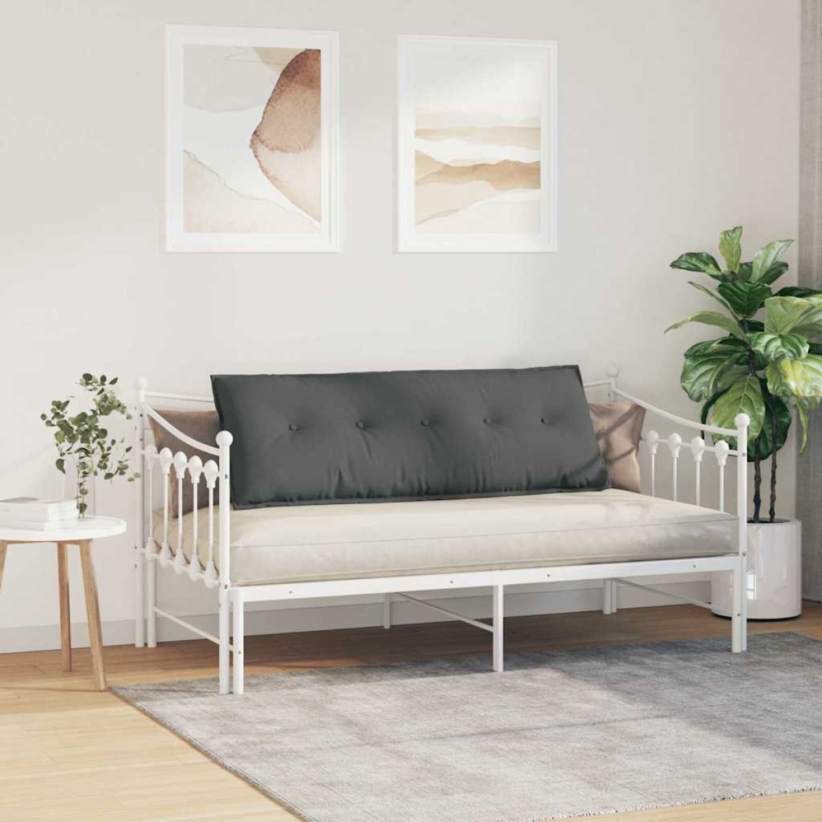vidaXL Μαξιλάρι Πλάτης Σκούρο Γκρι 140 x 19 x 50 εκ ύφασμα