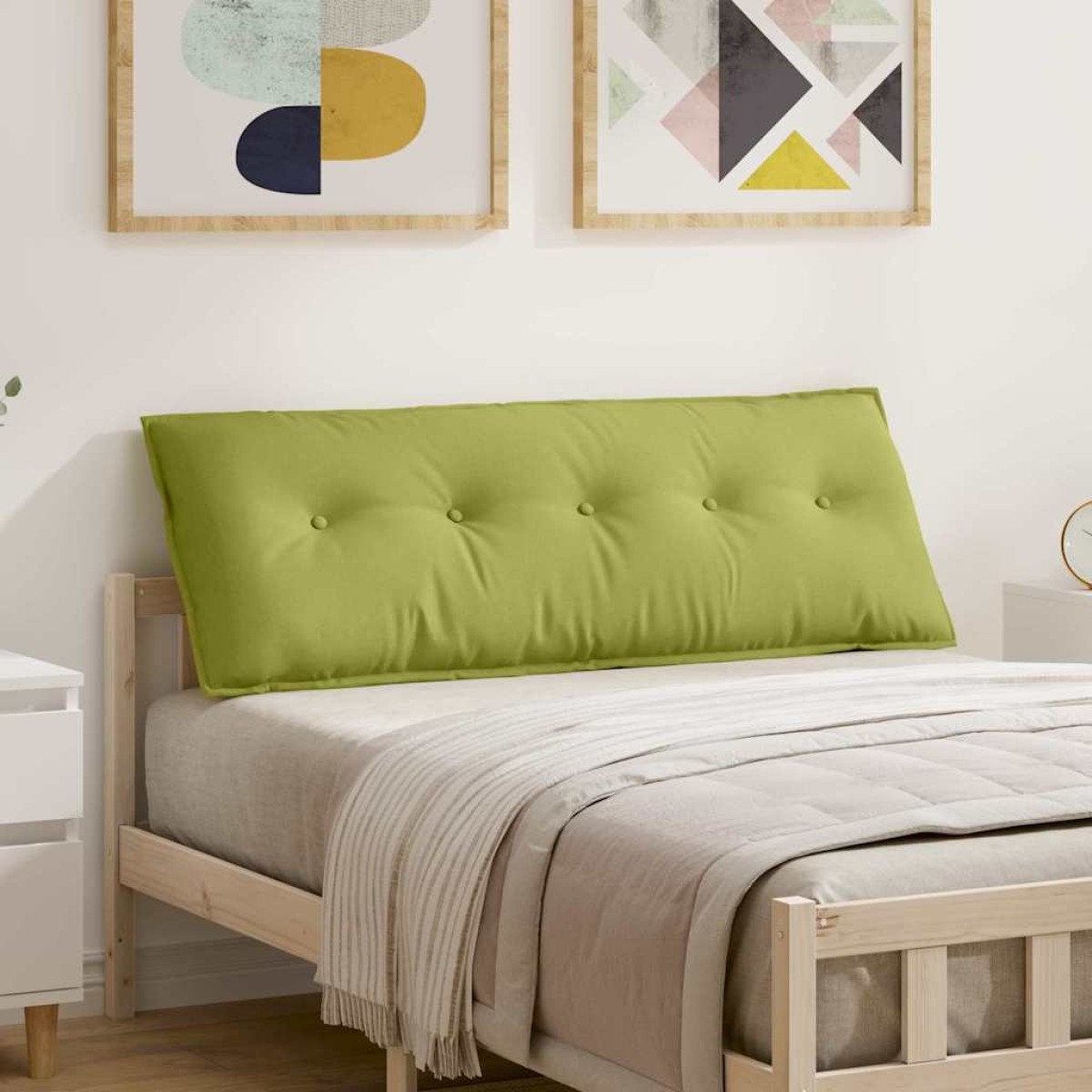 vidaXL Μαξιλάρι Πλάτης Ανοιχτό Πράσινο 140 x 19 x 50 εκ ύφασμα