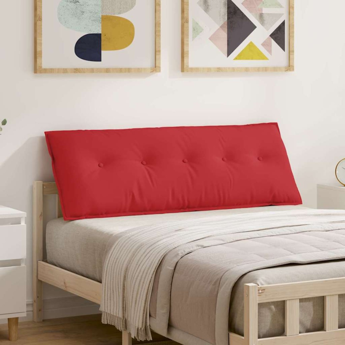 vidaXL Μαξιλάρι Πλάτης Κόκκινο 140 x 19 x 50 εκ ύφασμα