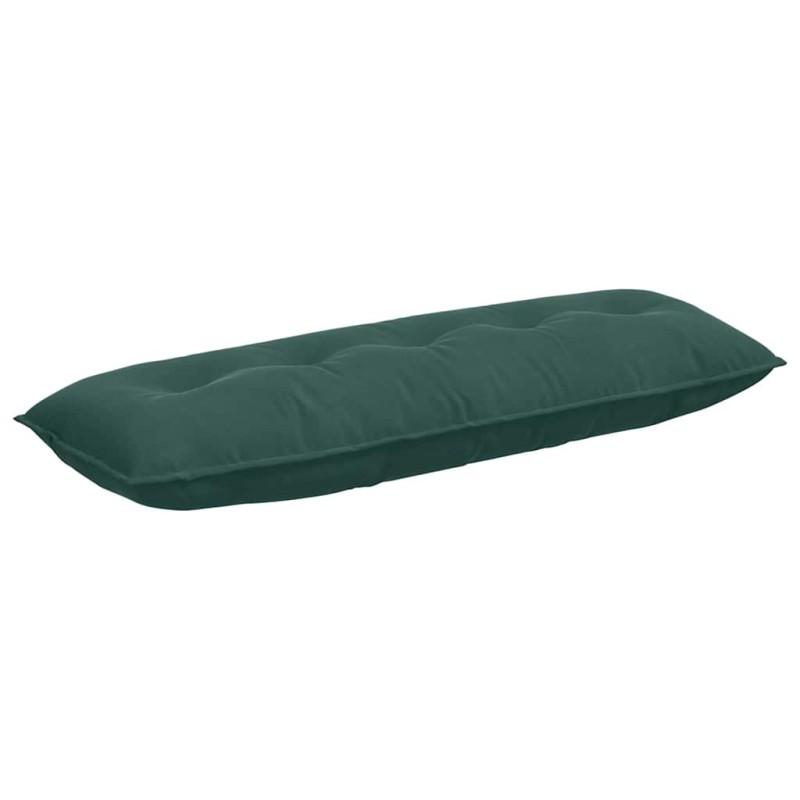 vidaXL Μαξιλάρι Πλάτης Σκούρο Πράσινο 140 x 50 cm Υφασμάτινο Κορντουρά