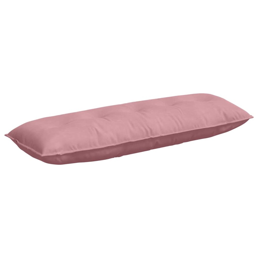 vidaXL Μαξιλάρι Πλάτης Ροζ 140 x 50 cm Υφασμάτινο Κορντουρά