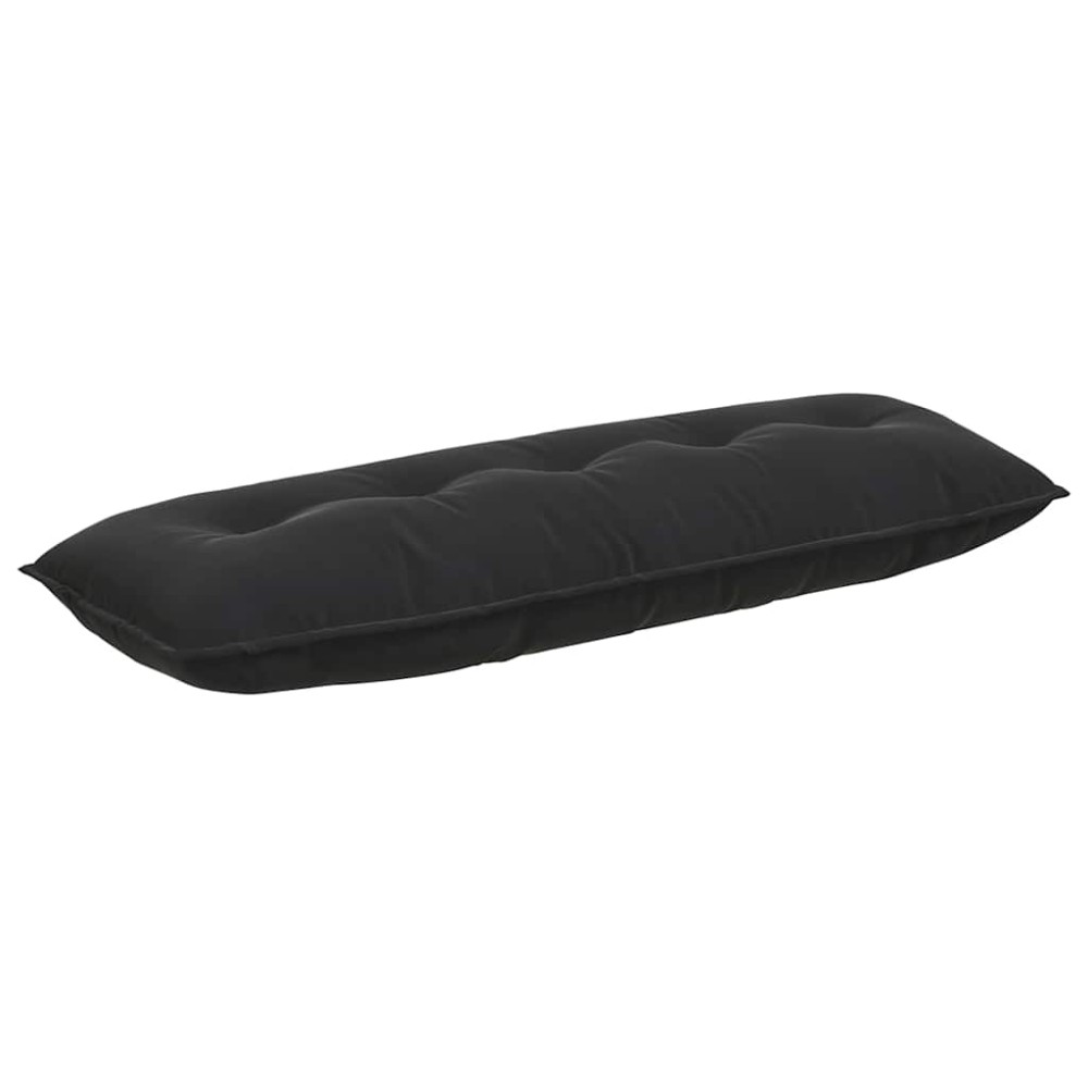 vidaXL Μαξιλάρι Πλάτης Μαύρο 140 x 50 cm Υφασμάτινο Κορντουρά