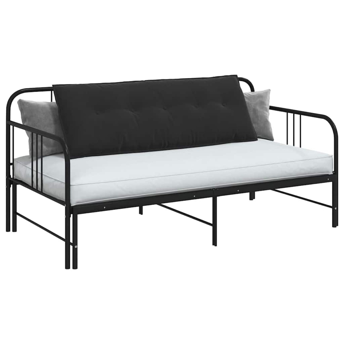 vidaXL Μαξιλάρι Πλάτης Μαύρο 140 x 50 cm Υφασμάτινο Κορντουρά