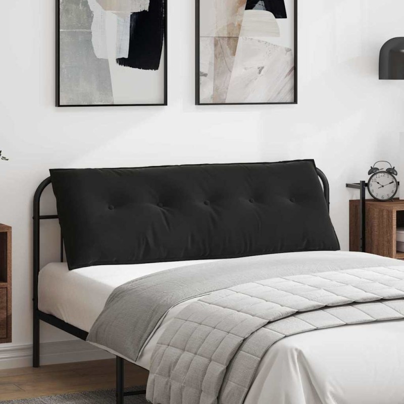 vidaXL Μαξιλάρι Πλάτης Μαύρο 140 x 50 cm Υφασμάτινο Κορντουρά