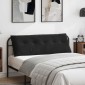 vidaXL Μαξιλάρι Πλάτης Μαύρο 140 x 50 cm Υφασμάτινο Κορντουρά