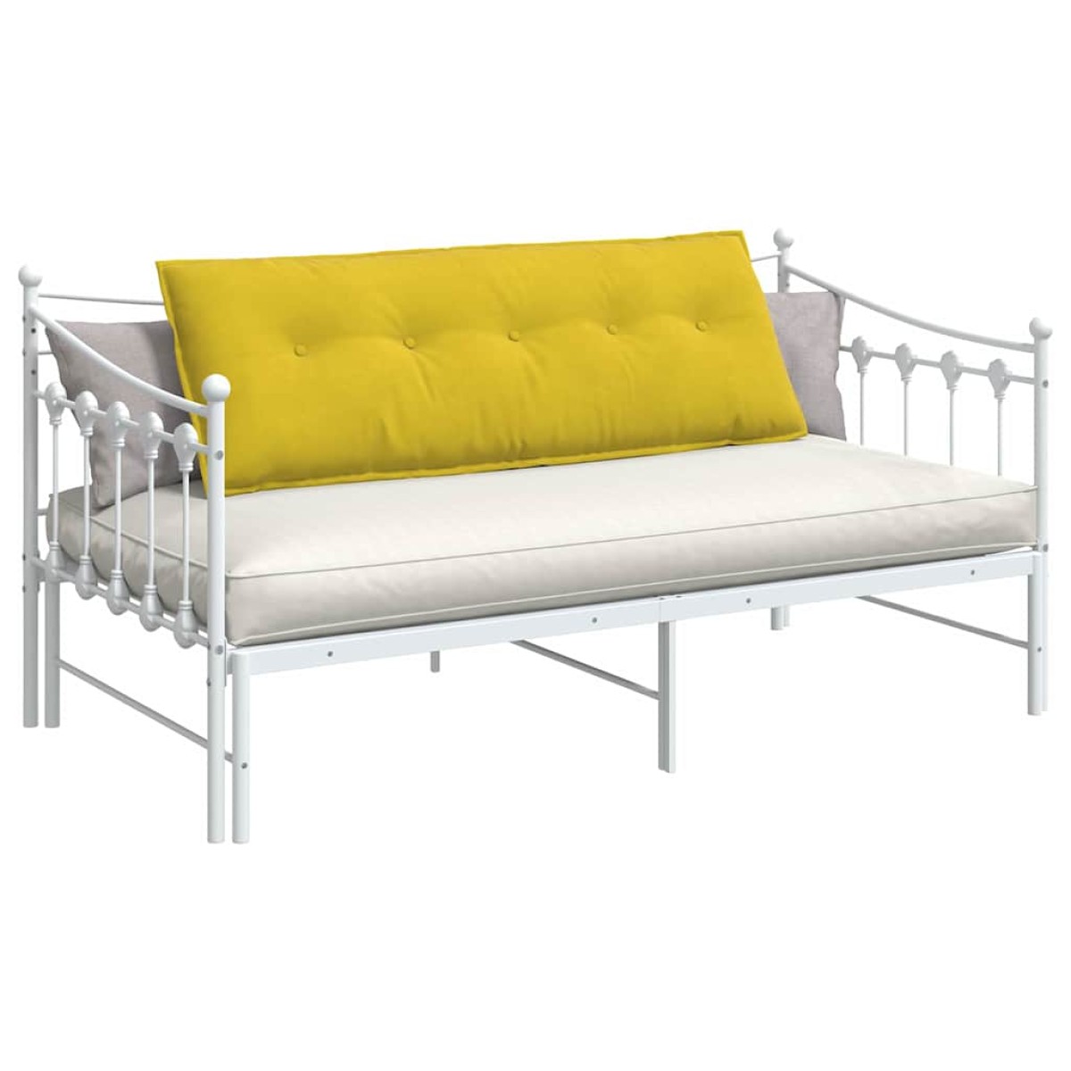 vidaXL Μαξιλάρι Πλάτης Κίτρινο 140 x 50 cm Υφασμάτινο Κορντουρά