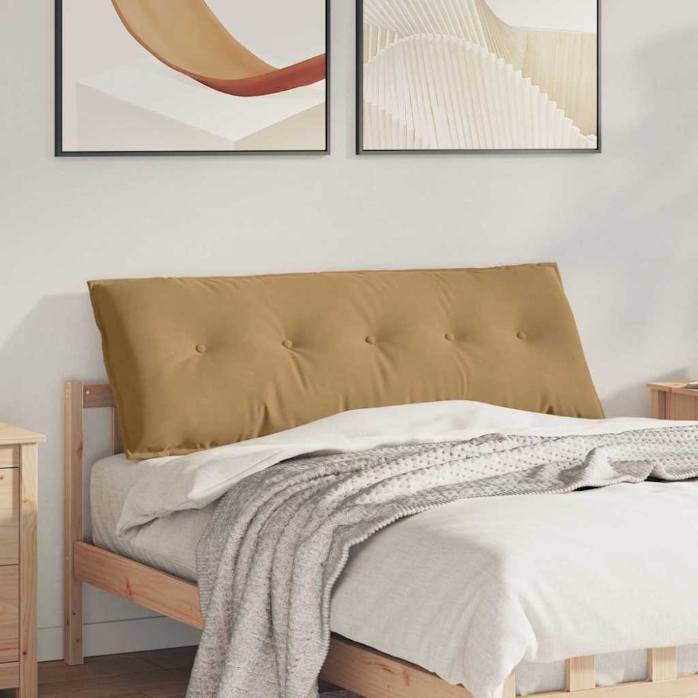 vidaXL Μαξιλάρι Πλάτης Καφέ 140 x 50 cm Υφασμάτινο Κορντουρά