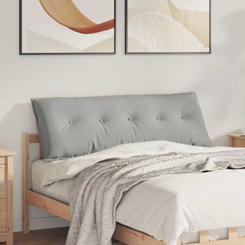 vidaXL Μαξιλάρι Πλάτης Ανοιχτό γκρι 140 x 50 cm Ύφασμα Μικροΐνας