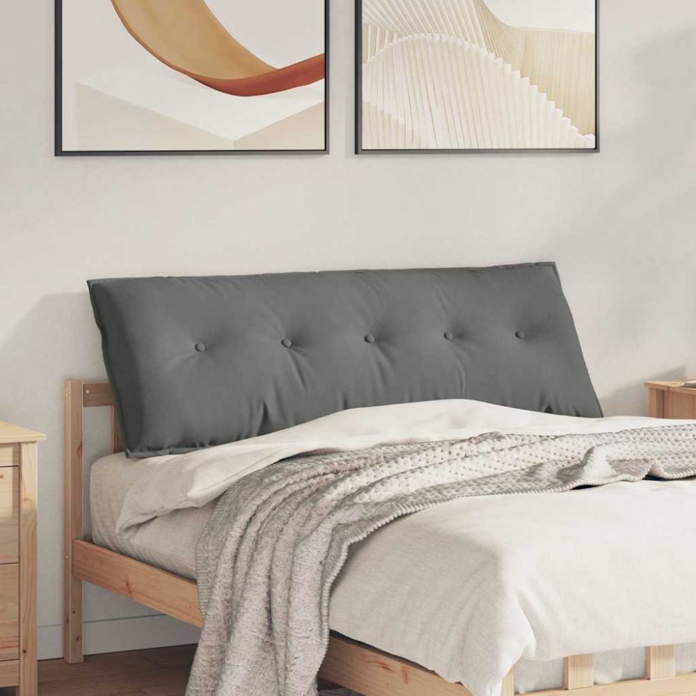 vidaXL Μαξιλάρι Πλάτης Σκούρο Γκρι 140 x 50 cm Ύφασμα Μικροΐνας
