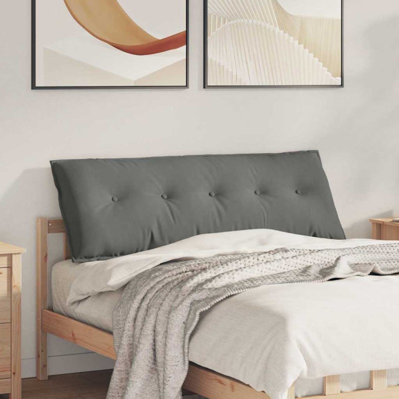 vidaXL Μαξιλάρι Πλάτης Σκούρο Γκρι 140 x 50 cm Ύφασμα Μικροΐνας