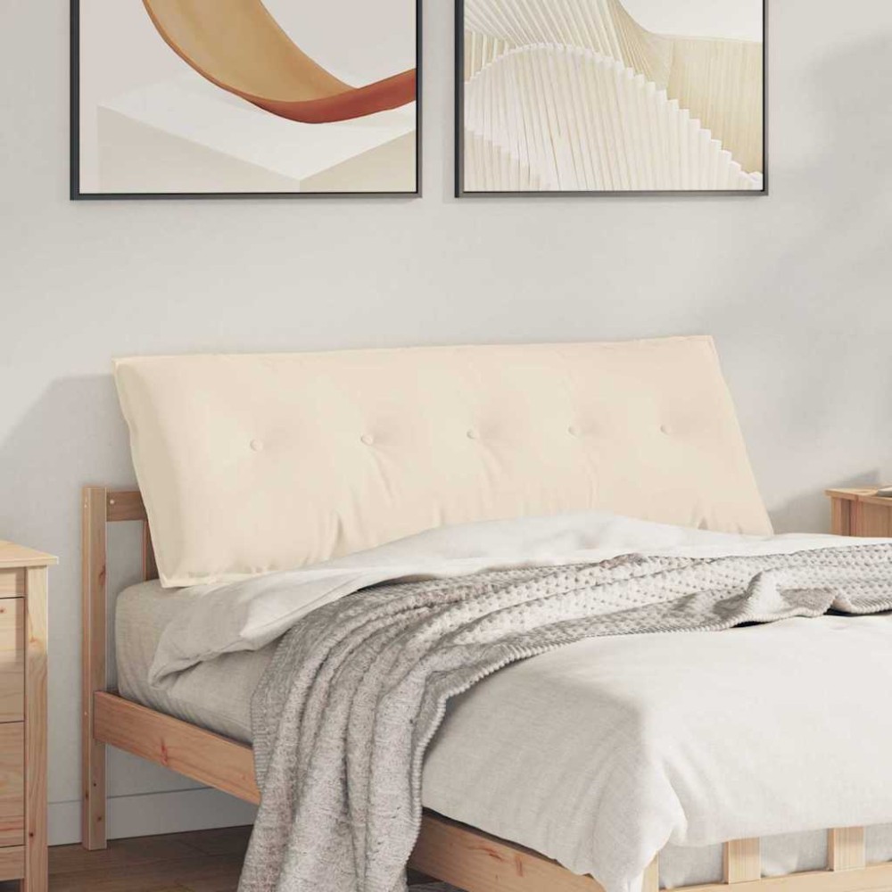 vidaXL Μαξιλάρι Πλάτης Μπεζ 140 x 50 cm Ύφασμα Μικροΐνας