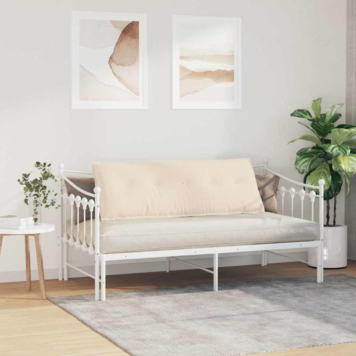 vidaXL Μαξιλάρι Πλάτης Μπεζ 140 x 50 cm Ύφασμα Μικροΐνας