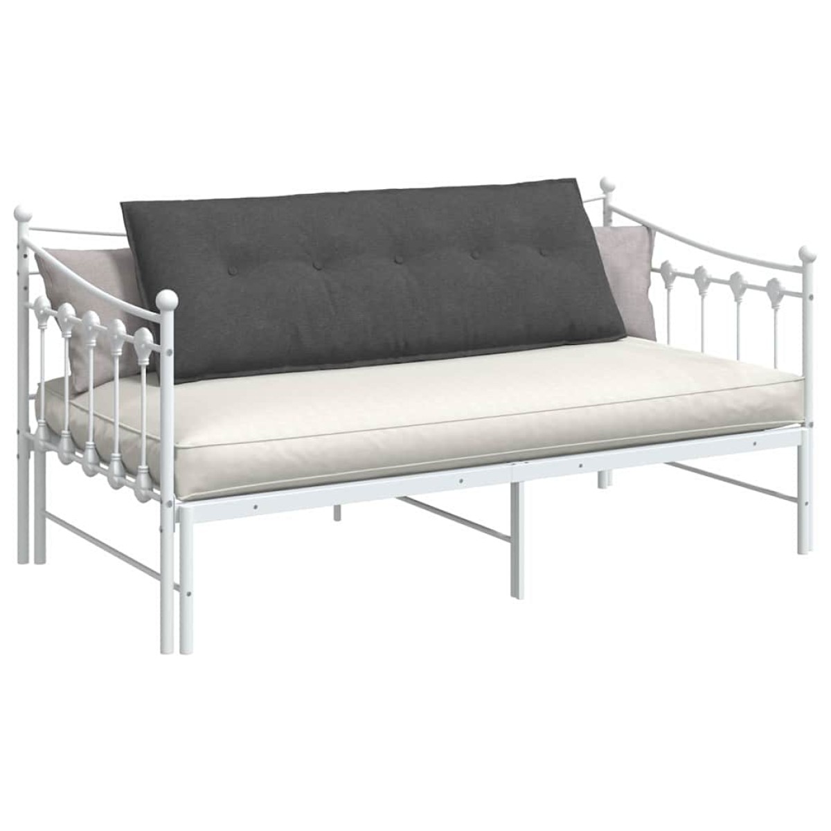 vidaXL Μαξιλάρι Πλάτης Σκούρο Γκρι 140 x 50 cm Υφασμάτινο Κορντουρά