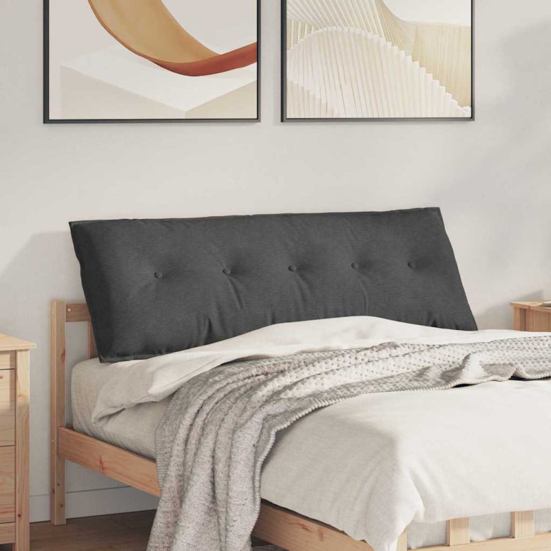 vidaXL Μαξιλάρι Πλάτης Σκούρο Γκρι 140 x 50 cm Υφασμάτινο Κορντουρά