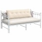vidaXL Μαξιλάρι Πλάτης Κρεμ 140 x 50 cm Υφασμάτινο Κορντουρά
