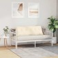 vidaXL Μαξιλάρι Πλάτης Κρεμ 140 x 50 cm Υφασμάτινο Κορντουρά