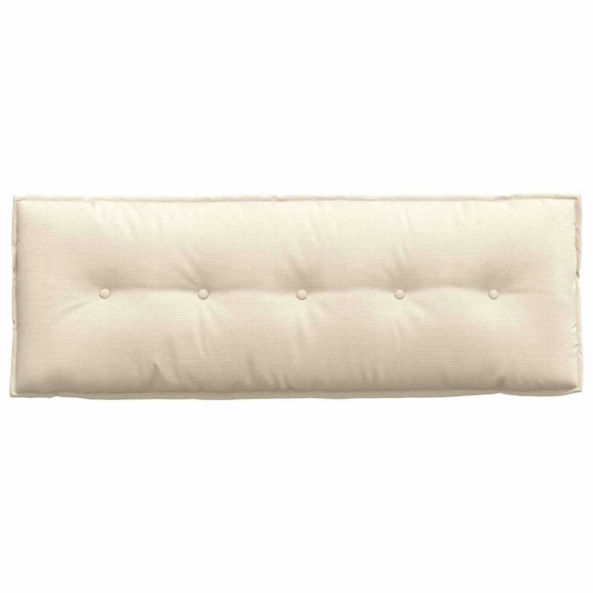 vidaXL Μαξιλάρι Πλάτης Κρεμ 140 x 50 cm Υφασμάτινο Κορντουρά
