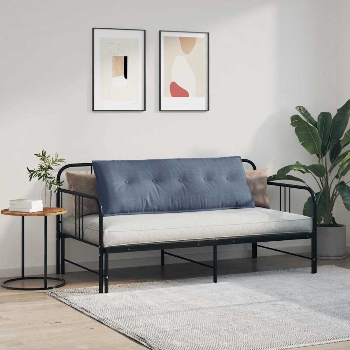 vidaXL Μαξιλάρι Πλάτης Μπλε 140 x 50 cm Υφασμάτινο Κορντουρά