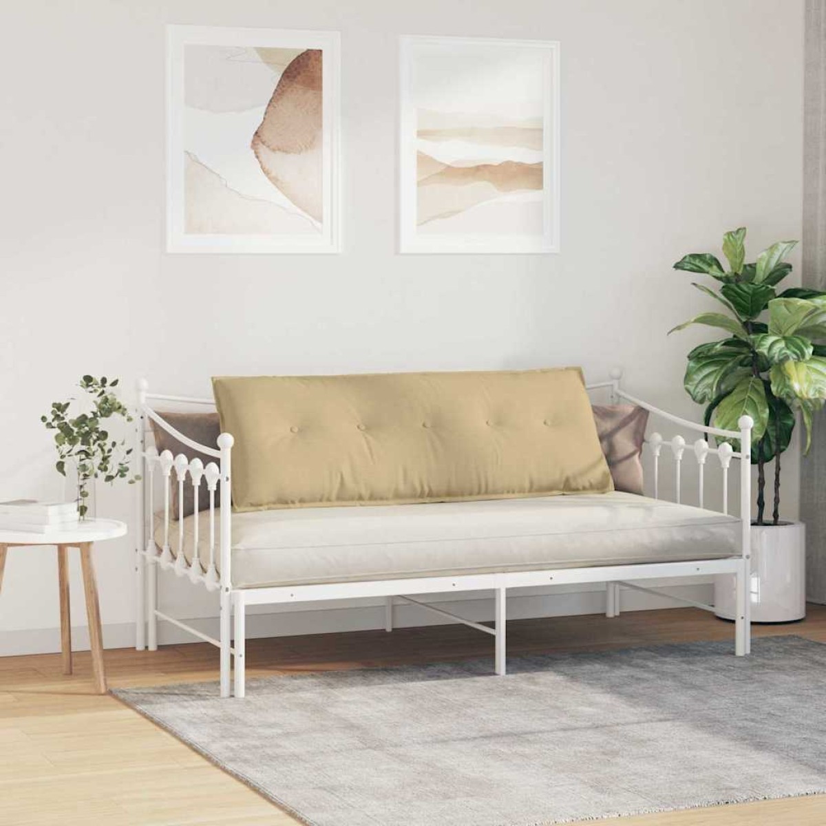 vidaXL Μαξιλάρι Πλάτης Γκρι Πράσινο 140 x 50 cm Υφασμάτινο Κορντουρά