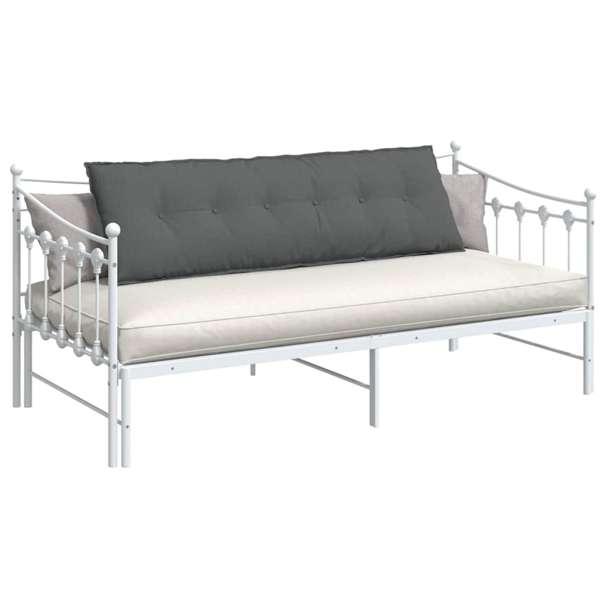vidaXL Μαξιλάρι Πλάτης Σκούρο Γκρι 160 x 19 x 50 εκ ύφασμα
