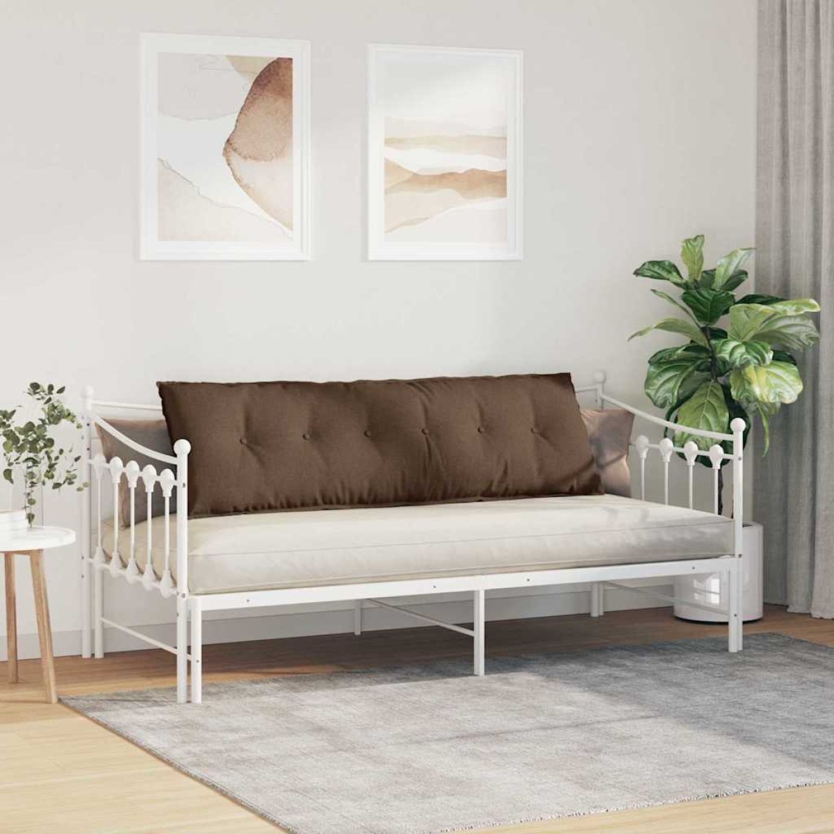 vidaXL Μαξιλάρι Πλάτης Καφέ 160 x 19 x 50 εκ ύφασμα