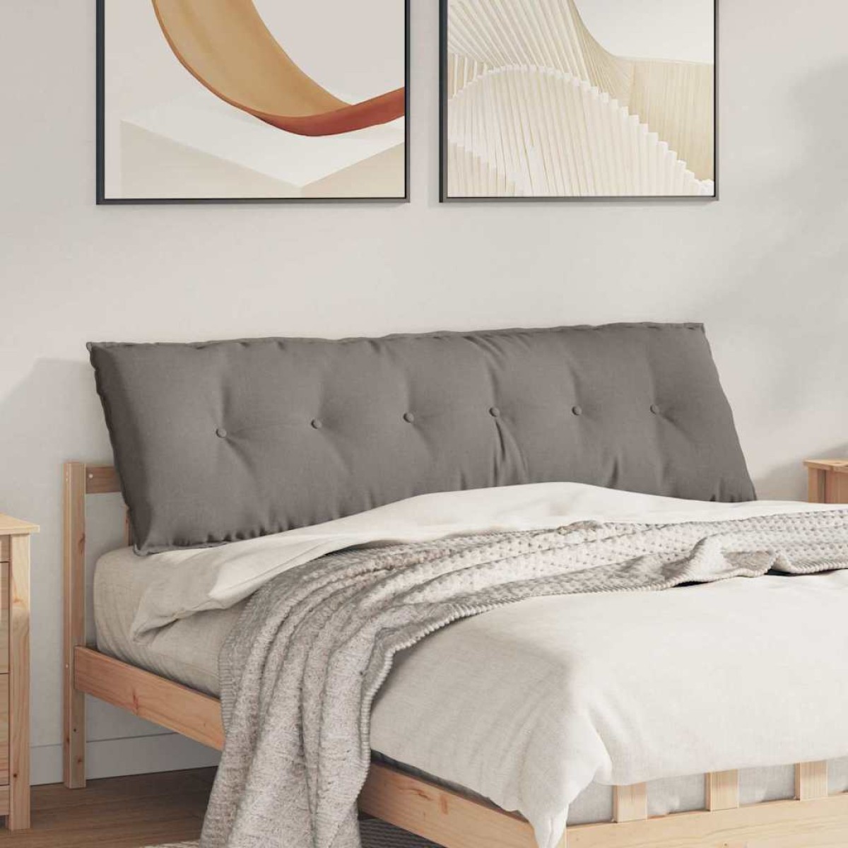 vidaXL Μαξιλάρι Πλάτης Taupe 160 x 19 x 50 εκ ύφασμα