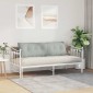 vidaXL Μαξιλάρι Πλάτης Ανοιχτό γκρι 160 x 50 cm Υφασμάτινο Κορντουρά