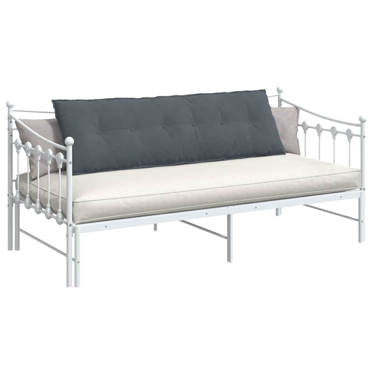 vidaXL Μαξιλάρι Πλάτης Σκούρο Γκρι 160 x 50 cm Υφασμάτινο Κορντουρά