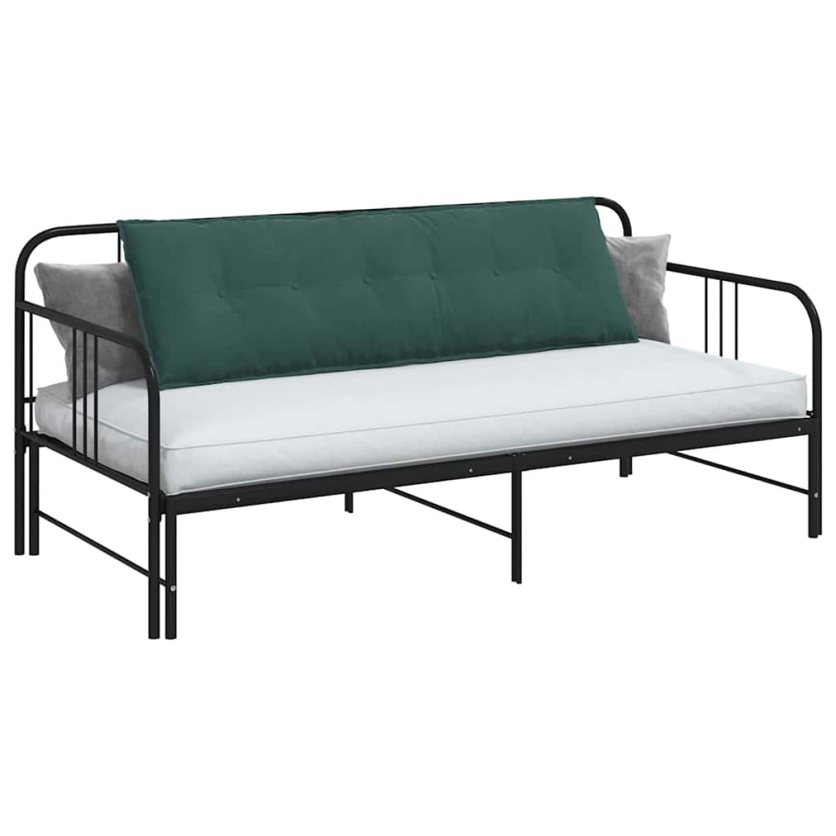 vidaXL Μαξιλάρι Πλάτης Σκούρο Πράσινο 160 x 50 cm Υφασμάτινο Κορντουρά