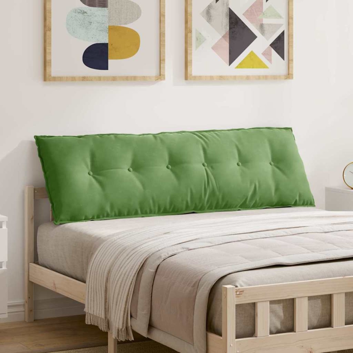 vidaXL Μαξιλάρι Πλάτης Ανοιχτό Πράσινο 160 x 50 cm