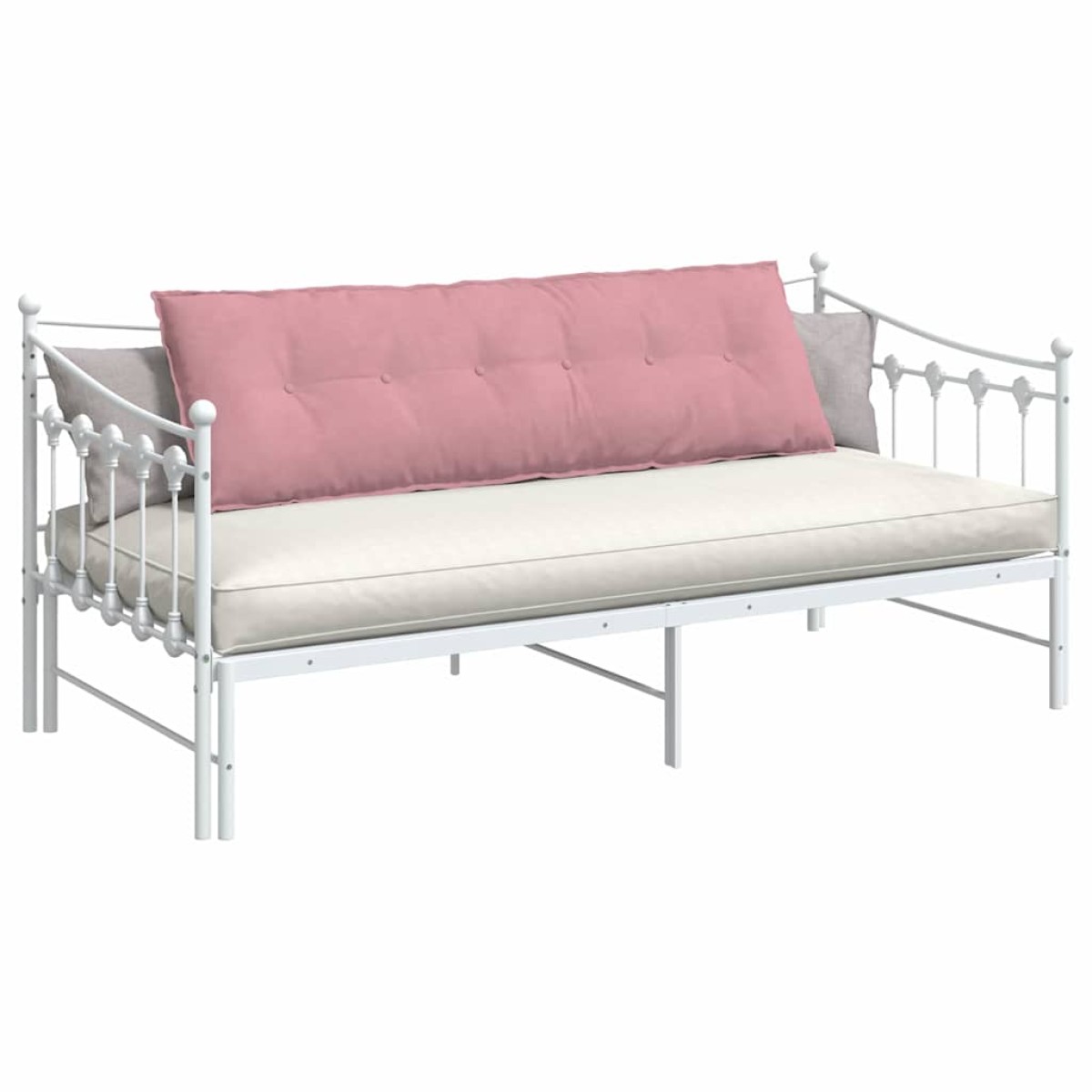vidaXL Μαξιλάρι Πλάτης Ροζ 160 x 50 cm Υφασμάτινο Κορντουρά