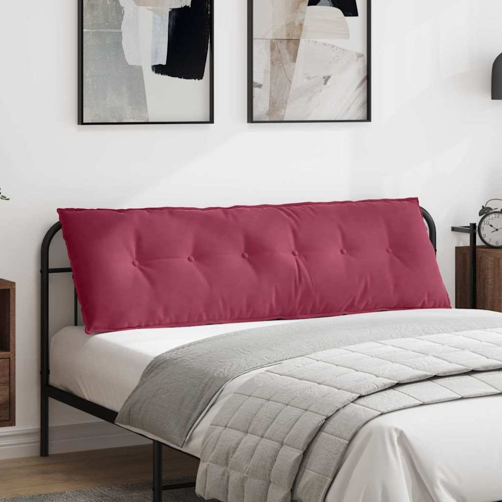 vidaXL Μαξιλάρι Πλάτης Κόκκινο 160 x 50 cm Υφασμάτινο Κορντουρά