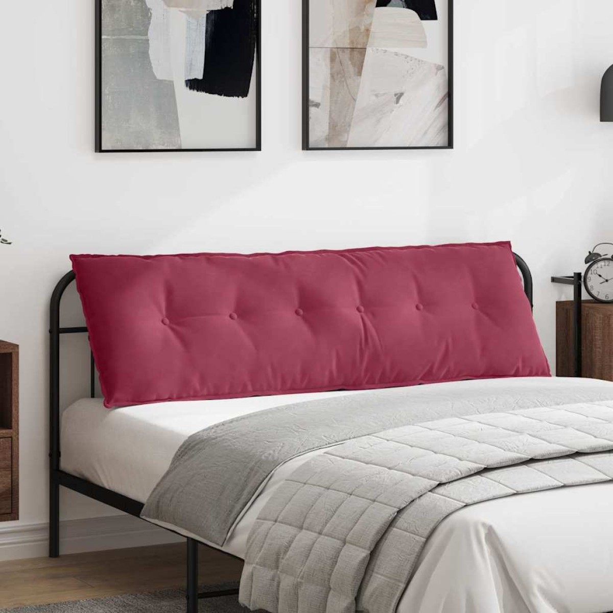 vidaXL Μαξιλάρι Πλάτης Κόκκινο 160 x 50 cm Υφασμάτινο Κορντουρά