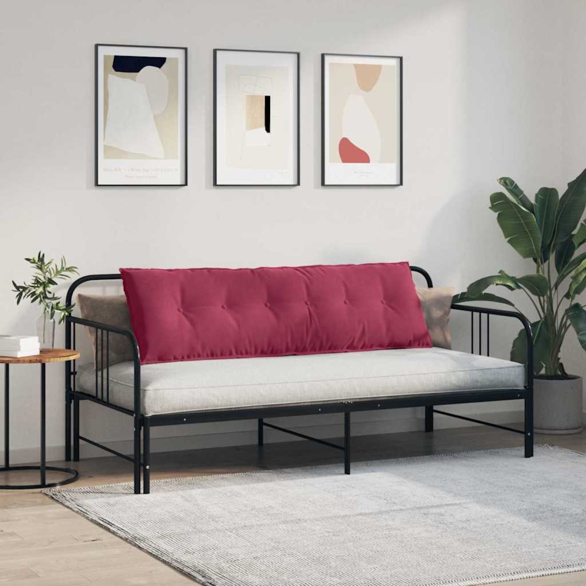 vidaXL Μαξιλάρι Πλάτης Κόκκινο 160 x 50 cm Υφασμάτινο Κορντουρά