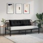 vidaXL Μαξιλάρι Πλάτης Μαύρο 160 x 50 cm Υφασμάτινο Κορντουρά
