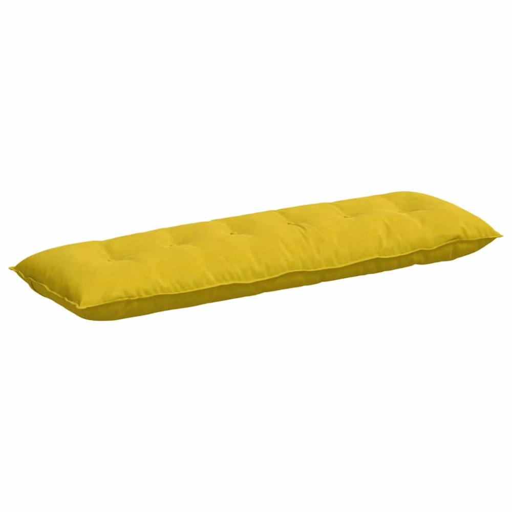 vidaXL Μαξιλάρι Πλάτης Κίτρινο 160 x 50 cm Υφασμάτινο Κορντουρά