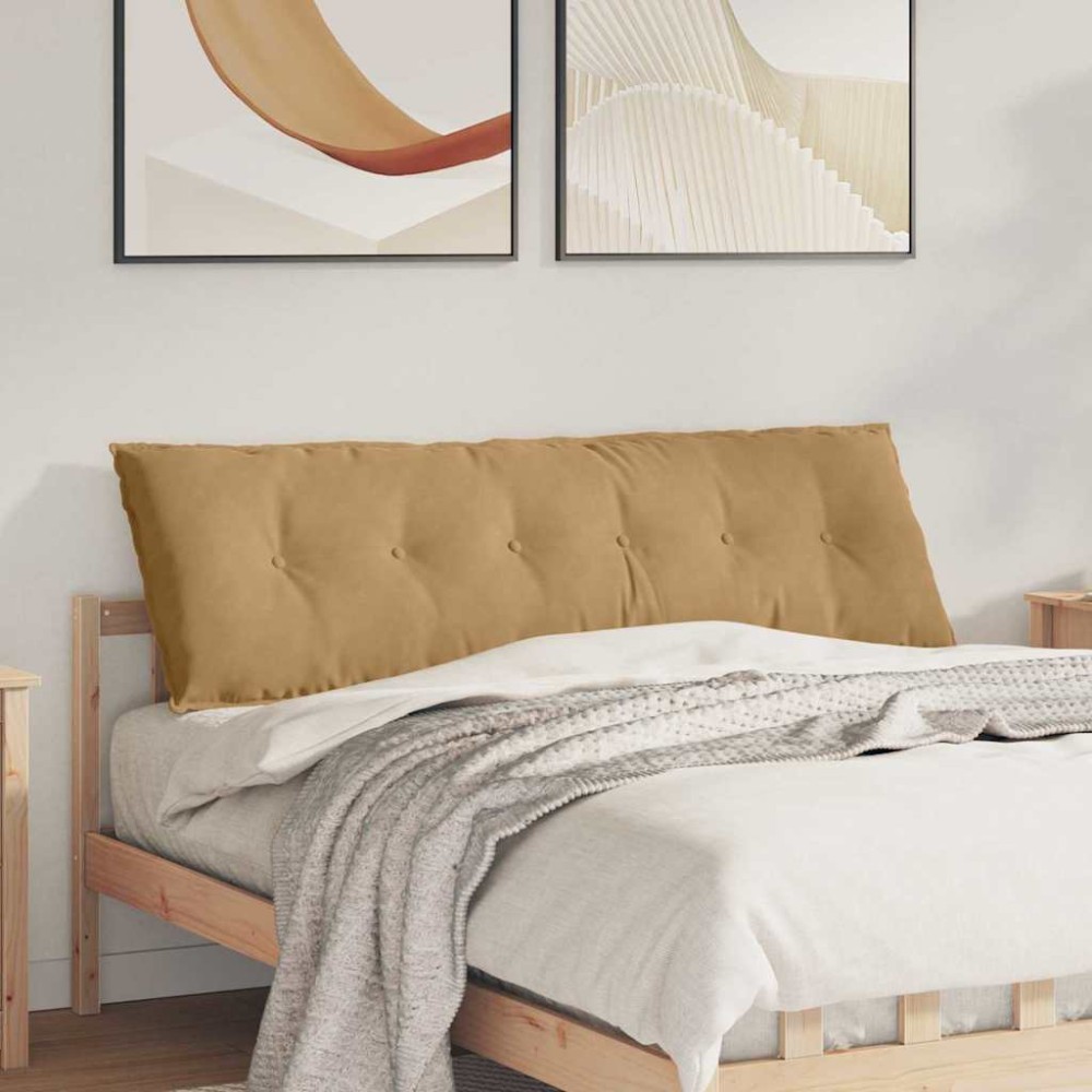 vidaXL Μαξιλάρι Πλάτης Καφέ 160 x 50 cm Υφασμάτινο Κορντουρά