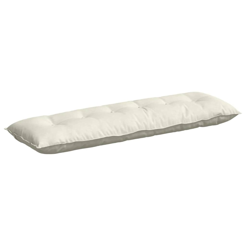 vidaXL Μαξιλάρι Πλάτης Κρεμ 160 x 50 cm Υφασμάτινο Κορντουρά