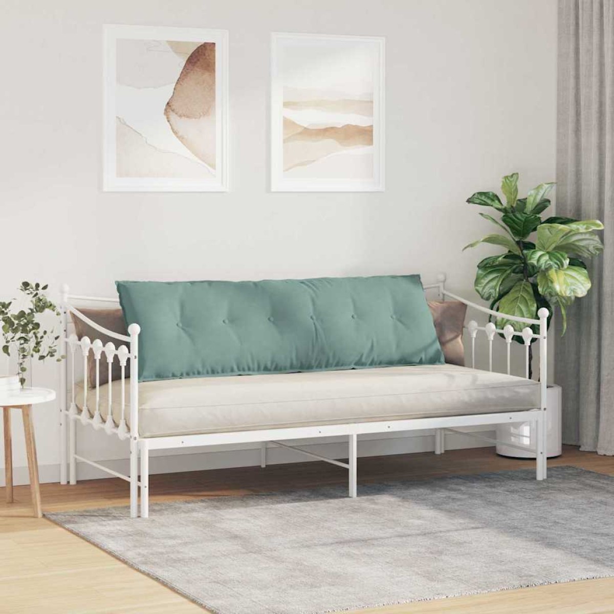 vidaXL Μαξιλάρι Πλάτης Θαλασσί 160 x 50 cm Υφασμάτινο Κορντουρά