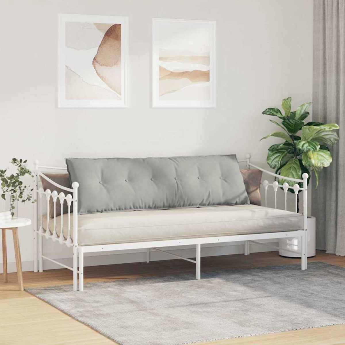 vidaXL Μαξιλάρι Πλάτης Ανοιχτό γκρι 160 x 50 cm Ύφασμα Μικροΐνας