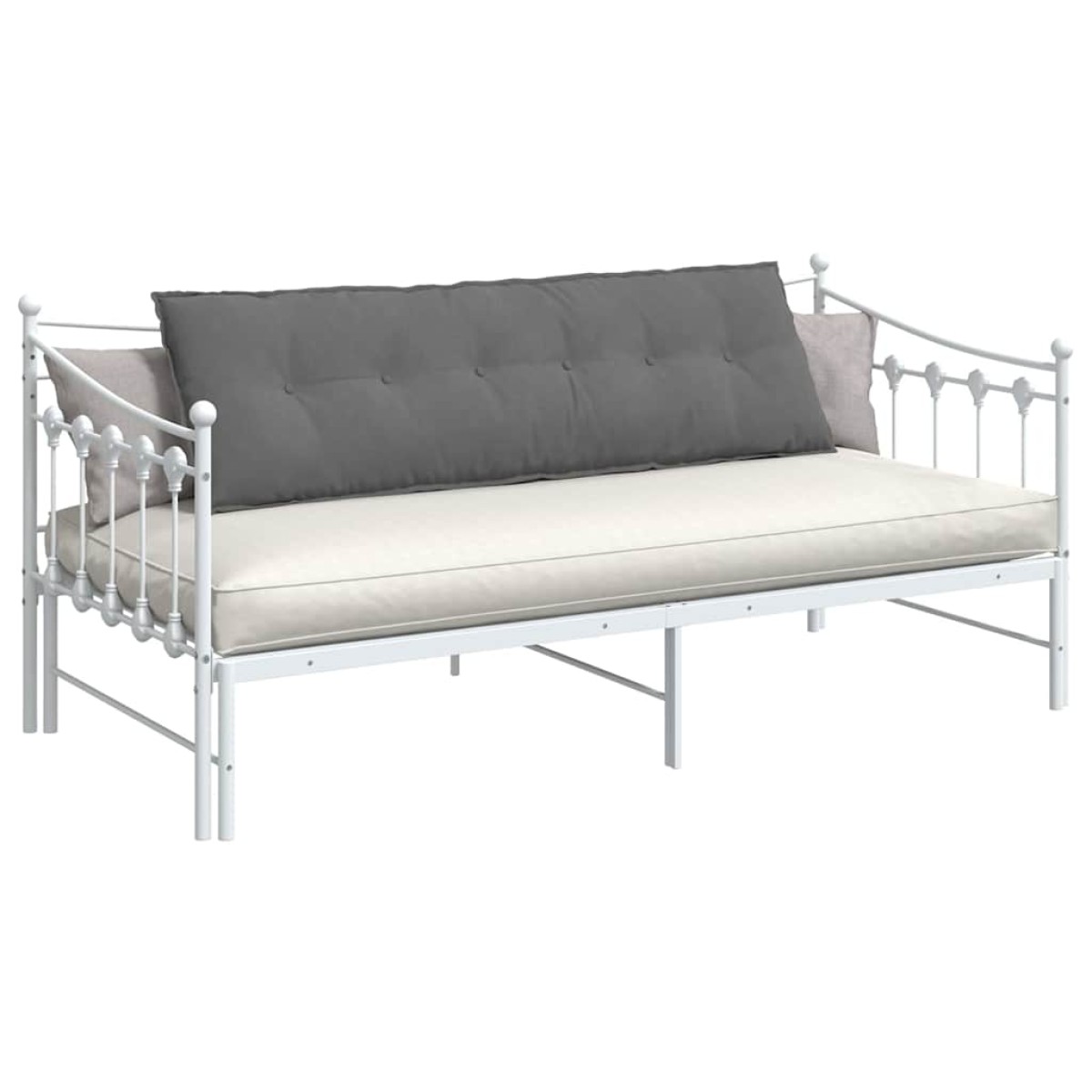 vidaXL Μαξιλάρι Πλάτης Σκούρο Γκρι 160 x 50 cm Ύφασμα Μικροΐνας