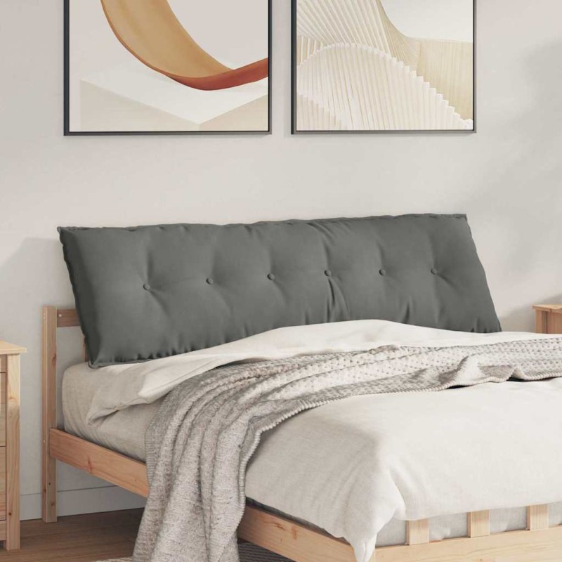 vidaXL Μαξιλάρι Πλάτης Σκούρο Γκρι 160 x 50 cm Ύφασμα Μικροΐνας
