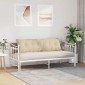 vidaXL Μαξιλάρι Πλάτης Κρεμ 160 x 50 cm Ύφασμα Μικροΐνας