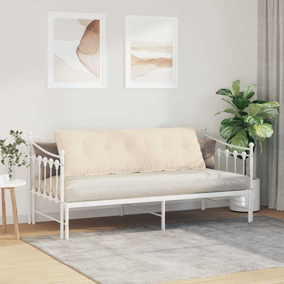 vidaXL Μαξιλάρι Πλάτης Μπεζ 160 x 50 cm Ύφασμα Μικροΐνας