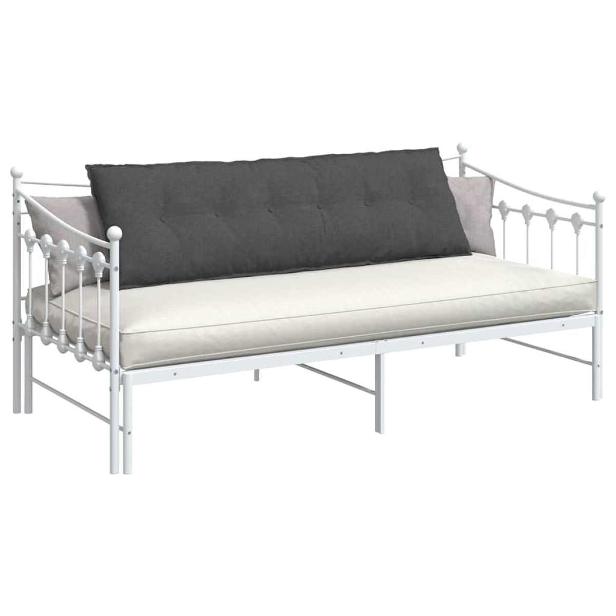 vidaXL Μαξιλάρι Πλάτης Σκούρο Γκρι 160 x 50 cm Υφασμάτινο Κορντουρά