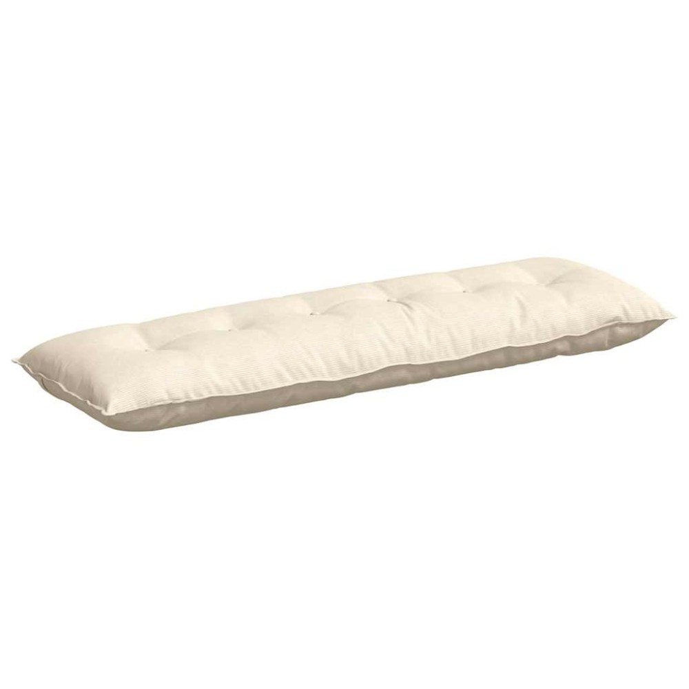 vidaXL Μαξιλάρι Πλάτης Κρεμ 160 x 50 cm Υφασμάτινο Κορντουρά