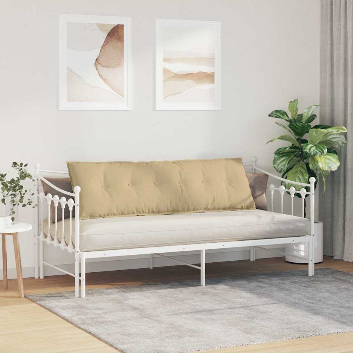 vidaXL Μαξιλάρι Πλάτης Γκρι Πράσινο 160 x 50 cm Υφασμάτινο Κορντουρά